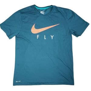 ​Nike Large Dri Fit Teal Green Swoosh FLY Tee Shirt
